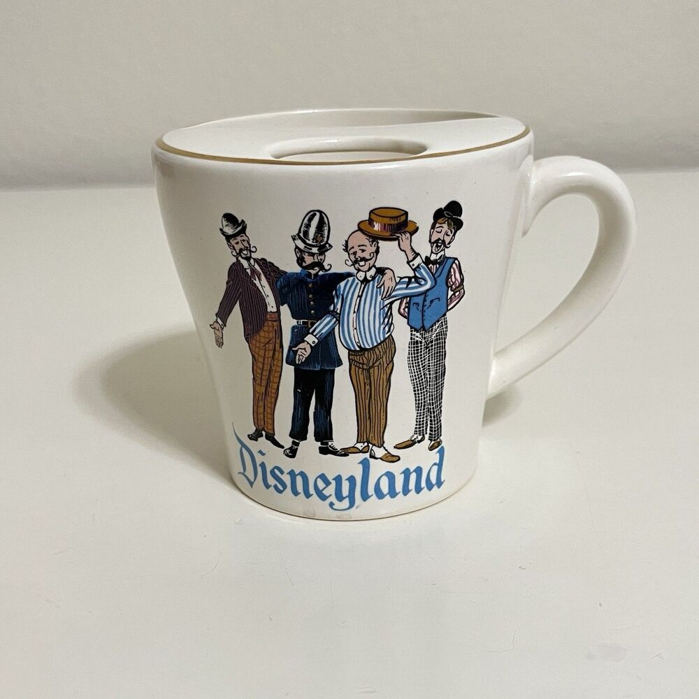 Vintage Disneyland Gentleman's Barbershop Quartet Mustache Mug Walt Disney
